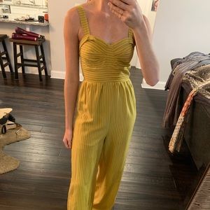 francesca’s mustard jumpsuit